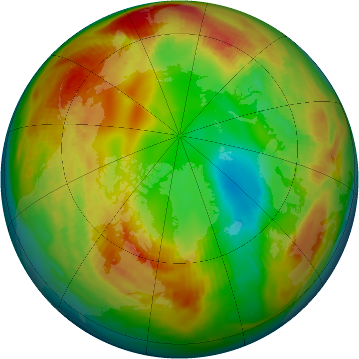 Arctic ozone map for 02 February 1986